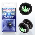 Faux Piercing Plug Feuille Verte