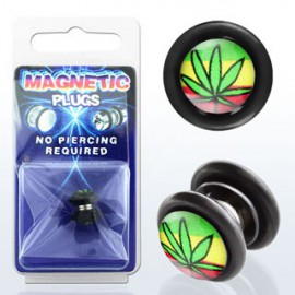 Faux Piercing Plug Feuille Multi Couleur