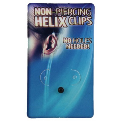 Faux Piercing Helix Petite Boule Noire Anodisé