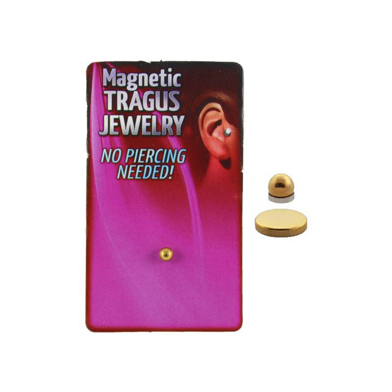 Faux piercing tragus petite boule dore anodise