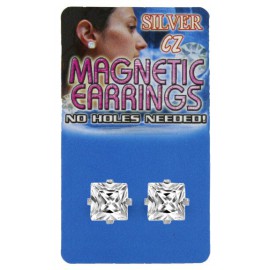 Fausse boucle d'oreille gros cristal carré 8mm