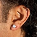 Piercing Fausse Boucle d'oreille Piercing Gros Cristal Carré 8mm