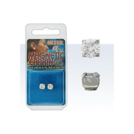 Piercing Fausse Boucle d'oreille Cristal rond Argent 925