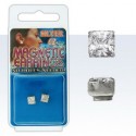 Piercing Fausse Boucle d'oreille Cristal Carré Argent 925