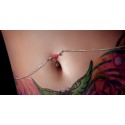 Chaine de Taille Avec Piercing Nombril Coeur Acier