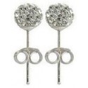 Boucle d'oreille puce argent 925 boule cristal 6mm