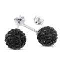 Boucle d'oreille puce argent 925 boule cristal 8mm