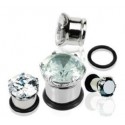 Piercing Plug Acier Cristal