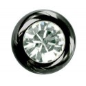 Boule Piercing Noire Anodisé Cristal