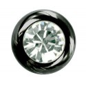 Boule piercing noire anodisé cristal