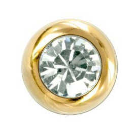 Boule piercing doré anodisé cristal