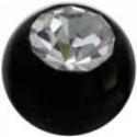 Boule Piercing Bioflex Noire Cristal