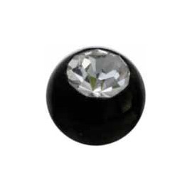 Boule Piercing Bioflex Noire Cristal