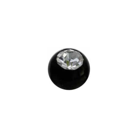 Boule Piercing Bioflex Noire Cristal