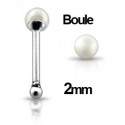 Piercing Nez Fausse Boule Perle Argent 925