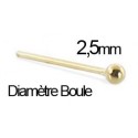 Piercing Nez Boule Plaqué Or 750/000