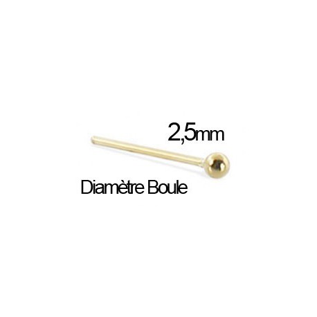 Piercing Nez Boule Plaqué Or 750/000