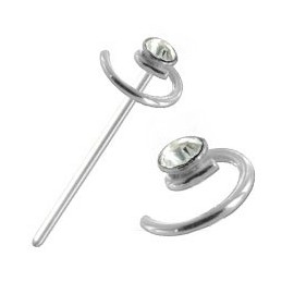 Piercing Nez Cristal Spiral Argent 925