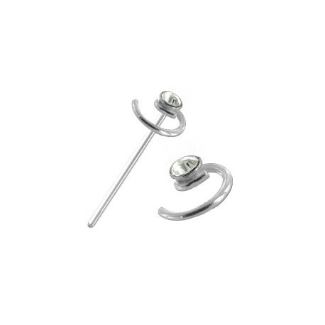 Piercing Nez Cristal Spiral Argent 925