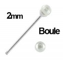 Piercing Nez Fausse Boule Perle Argent 925