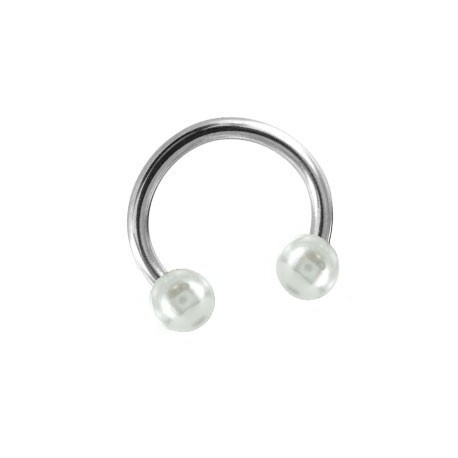 Piercing Fer à Cheval Fausse Boule Perle Titane G23