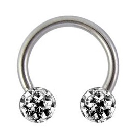 Piercing Fer à Cheval Boule Cristal Recouverte de Résine Titane G23