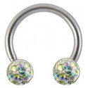 Piercing Fer à Cheval Boule Cristal Recouverte de Résine Titane G23