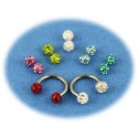 Pack Piercing Fer à Cheval Boule Cristal 7 Couleurs Titane G23