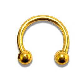 Piercing Fer à Cheval Boule Doré Anodisé Diamètre 8mm