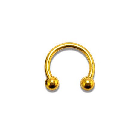 Piercing Fer à Cheval Boule Doré Anodisé Diamètre 8mm