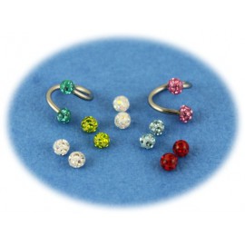 Pack Piercing Spiral Boule Cristal 7 Couleurs