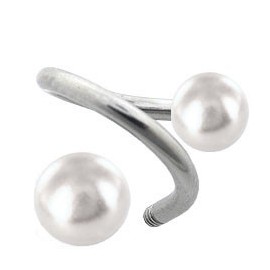 Piercing Spiral Acier Boule Perle