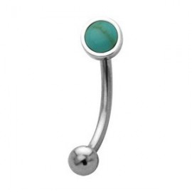 Piercing Arcade Acier Pierre Turquoise