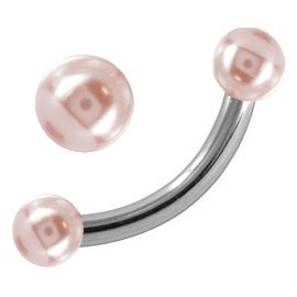 Piercing Arcade Acier Fausse Boule Perle Rose