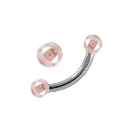 Piercing Arcade Acier Fausse Boule Perle Rose