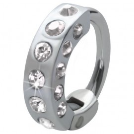 Helix anneau acier cristal