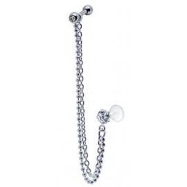 Piercing Helix / Tragus Double Chaine Cristal Argent 925