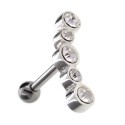 Piercing Helix Acier Motif Cristal