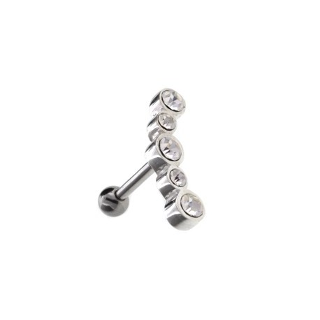 Piercing Helix Acier Motif Cristal