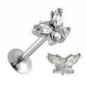 Piercing Helix Acier Papillon Cristal