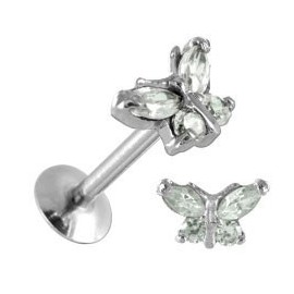 Piercing Helix Acier Papillon Cristal