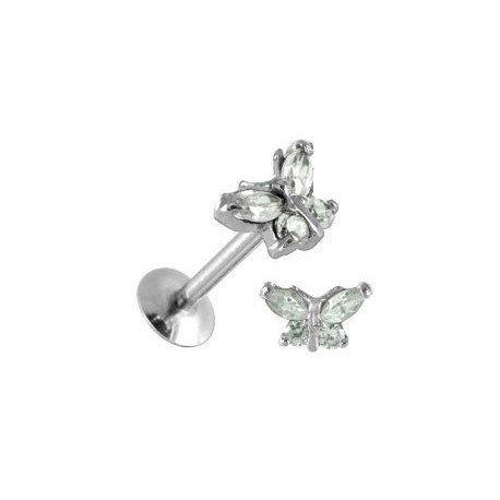 Piercing Helix Acier Papillon Cristal