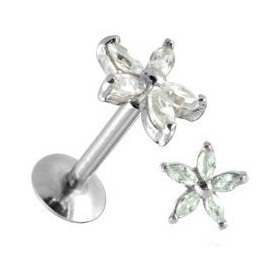 Piercing Helix Acier Fleur Cristal