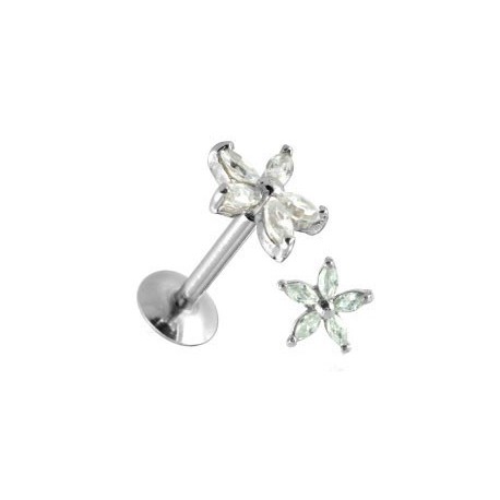 Piercing Helix Acier Fleur Cristal