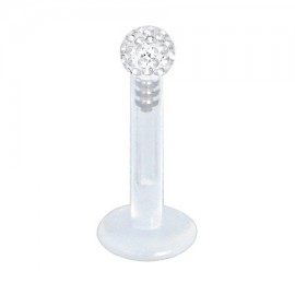 Piercing Tragus Boule Cristal Recouverte de Résine Tige Bioflex