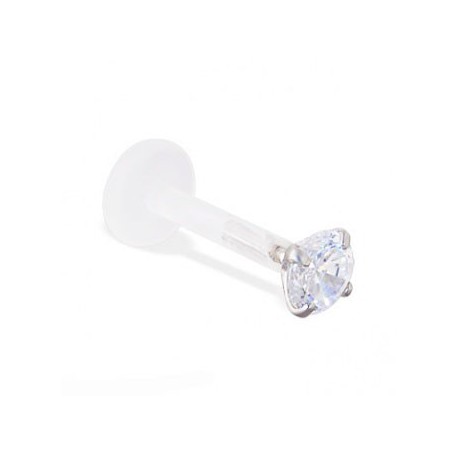 Piercing Tragus Cristal Rond Serti en Argent 925