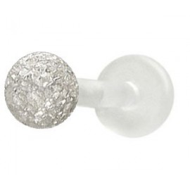 Tragus boule strass argent 925 tige bioflex