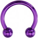 Tragus Anneau Fer à Cheval Boule Violette Titane G23