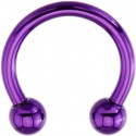 Tragus anneau fer à cheval boule violette titane G23