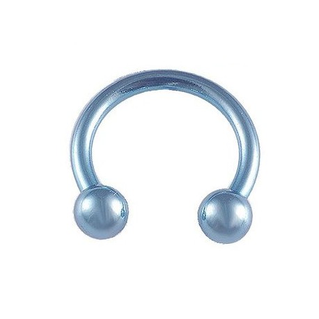 Piercing Tragus Anneau Fer à Cheval Boule Bleue Titane G23